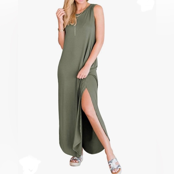 Women's Casual Loose Sundress Sleeveless Maxi Dresses Summer Dress with Pockets - Picture 4 of 6